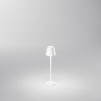 Lampada Tavolo Esterno Moderna Mini Diva Alluminio Bianco Led 1,5W 3000K