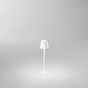 Lampada Tavolo Esterno Moderna Mini Diva Alluminio Bianco Led 1,5W 3000K