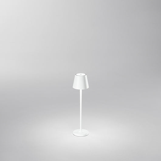 Lampada Tavolo Esterno Moderna Mini Diva Alluminio Bianco Led 1,5W 3000K