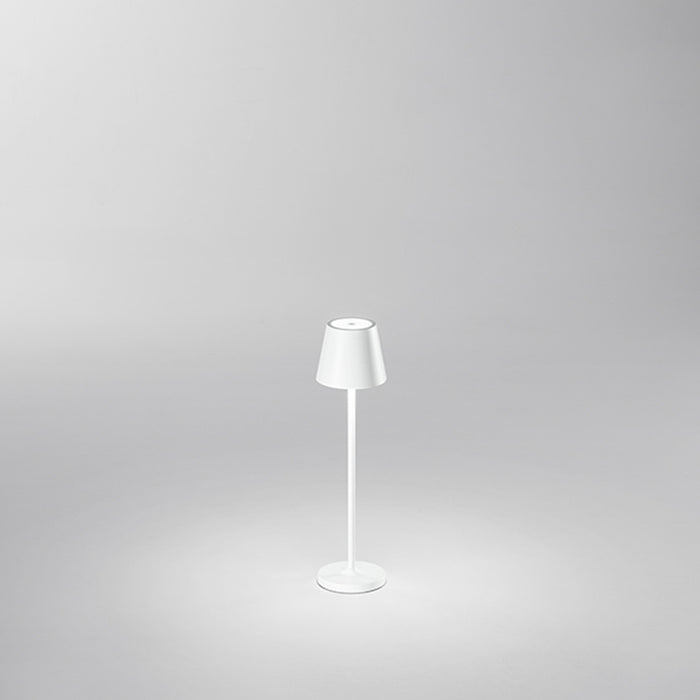 Lampada Tavolo Esterno Moderna Mini Diva Alluminio Bianco Led 1,5W 3000K