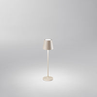 Lampada Tavolo Esterno Moderna Mini Diva Alluminio Beige Led 1,5W 3000K