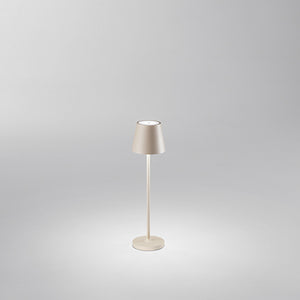 Lampada Tavolo Esterno Moderna Mini Diva Alluminio Beige Led 1,5W 3000K