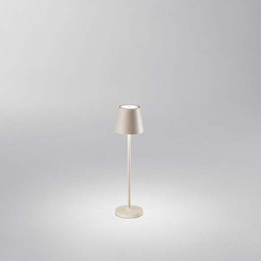 Lampada Tavolo Esterno Moderna Mini Diva Alluminio Beige Led 1,5W 3000K