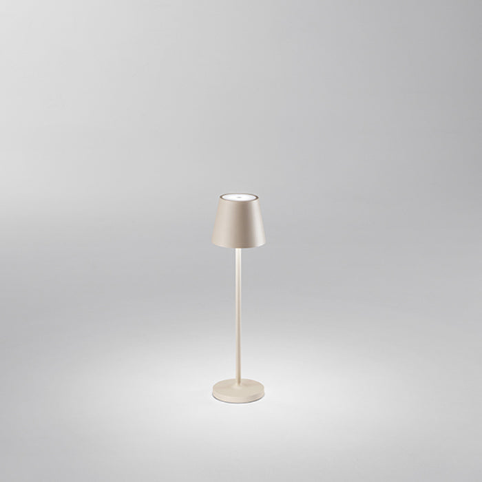 Lampada Tavolo Esterno Moderna Mini Diva Alluminio Beige Led 1,5W 3000K