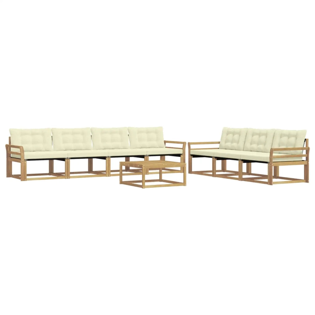 Set di divani da esterno 8 pz Bianco e Crema 3388492
