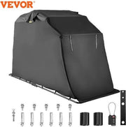 Coverscoperto per scooter e bicicletta acqua resistente - Slot - Struttura metallica - Resistente alle intemperie - Copertura per scooter - Copertura per bicicletta nera - 270x160cm