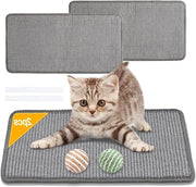 Sistema di protezione per gatti - Tappeto di sisal 50 x 25 cm - Sisalmat con adesivo - Parete per gatti - Muro per gatti - Duraturo e facile da pulire - Grigio - Set da 2 pezzi