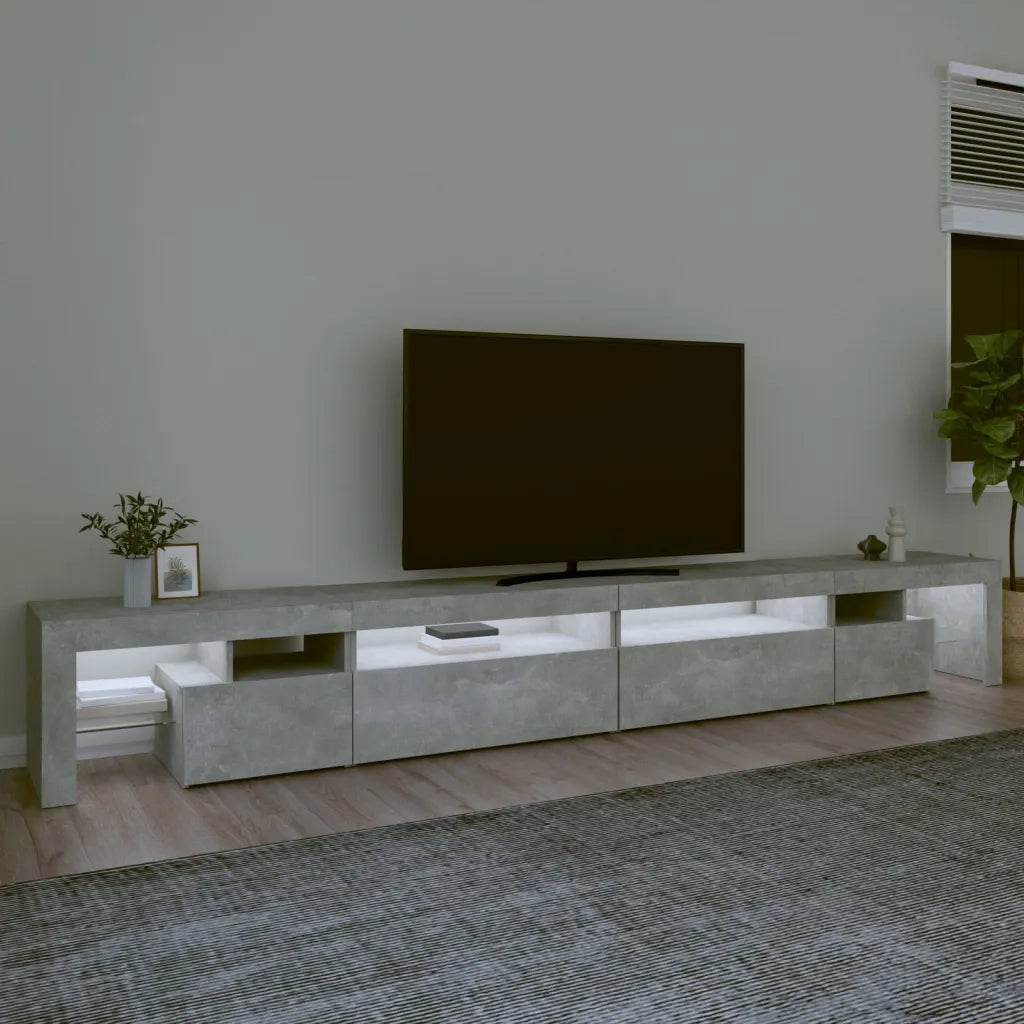 Mobile Porta TV con Luci LED Grigio Cemento 290x36,5x40 cm 3152805