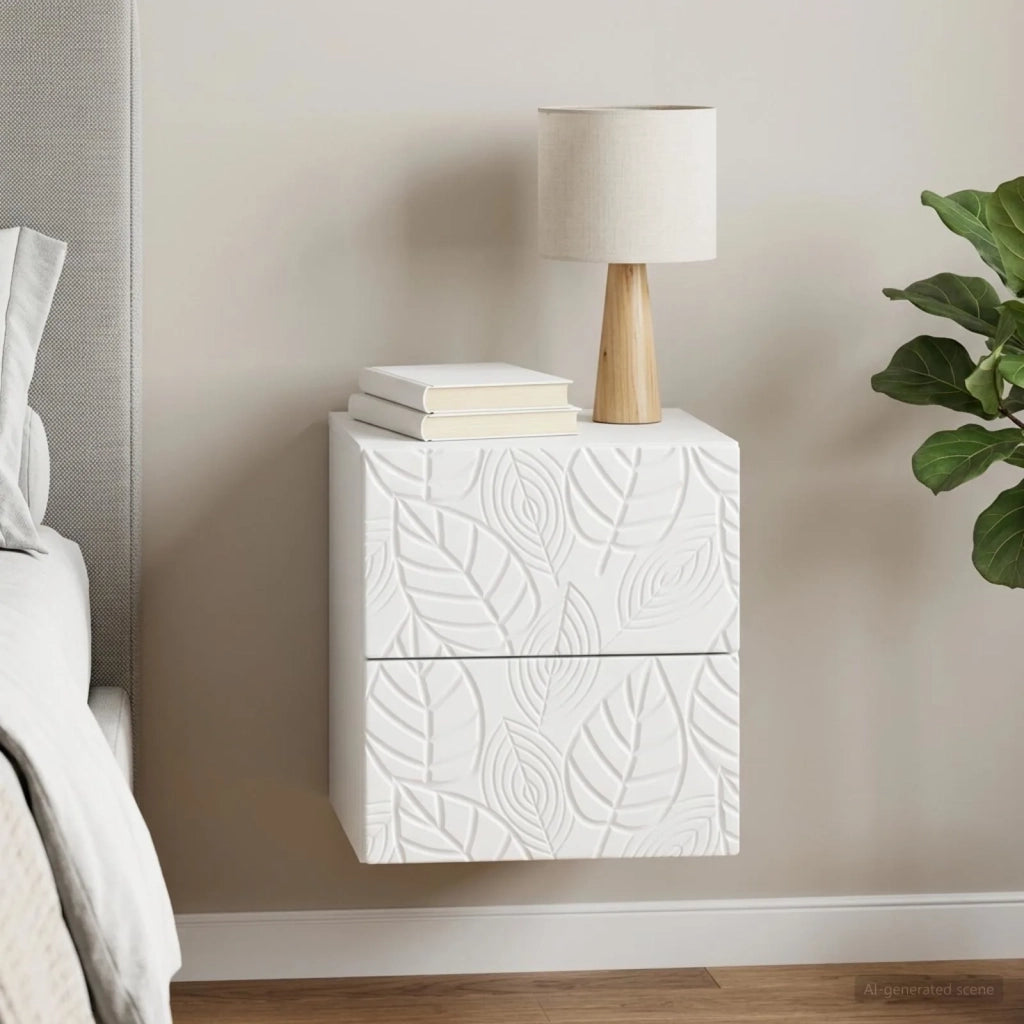Mobiletto da notte a muro Bianco 34,5 x 33 x 40 cm 898805