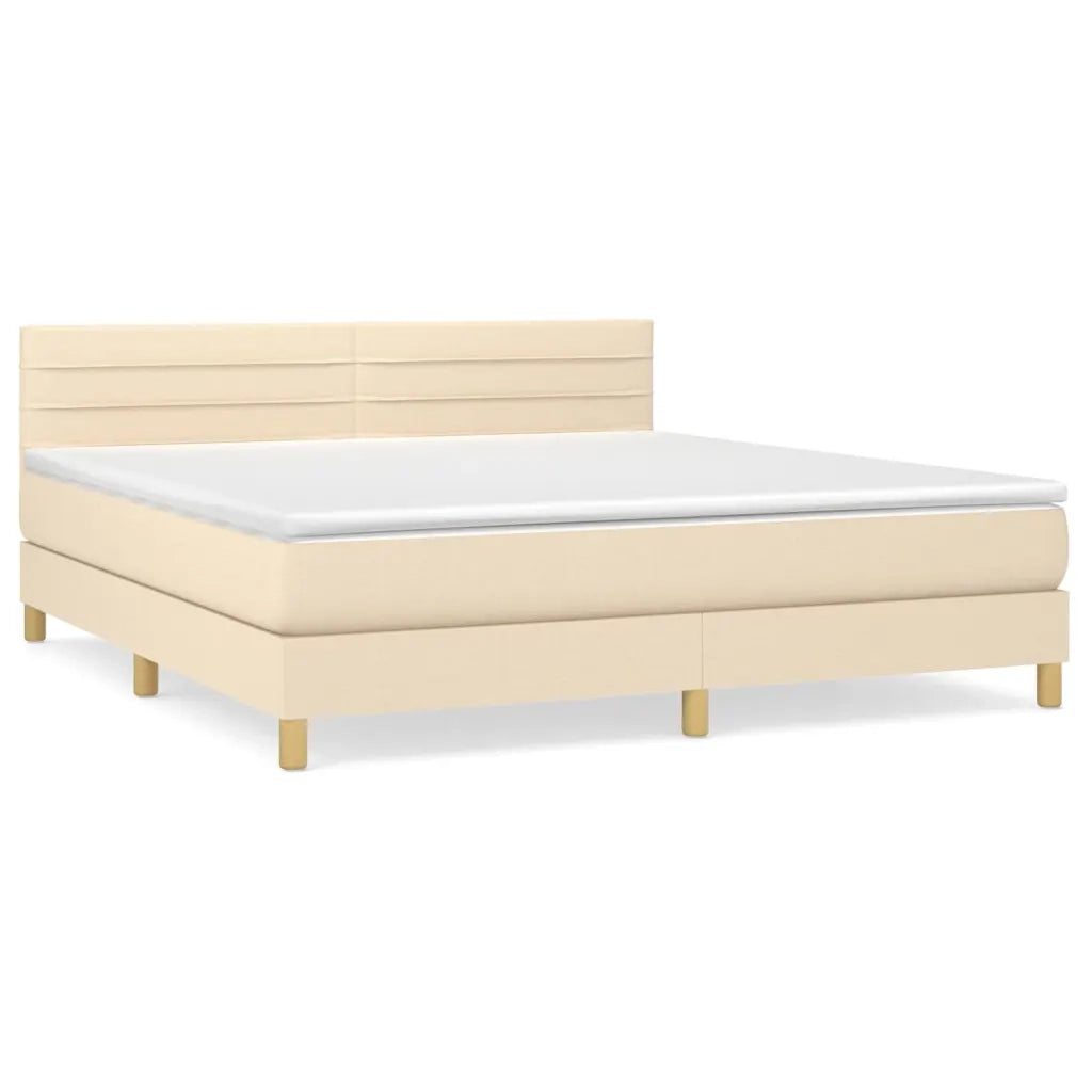 Giroletto a Molle con Materasso Crema 160x200 cm in Tessuto cod mxl 66021
