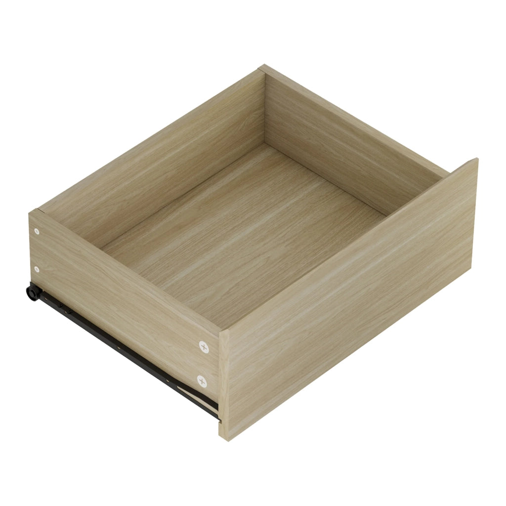 Credenza cassettiera mobile contenitore per soggiorno ingresso camera da letto 77 x 120 x 40 cm effetto rovere chiaro 03_0009028