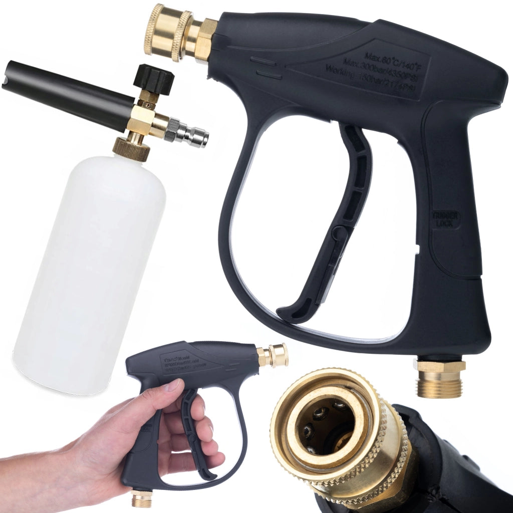 Pistola per Idropulitrice 4350PSI 22mm + Schiumogeno 1000ml – Set Rosfix | Alta Pressione, Ergonomia, Durata