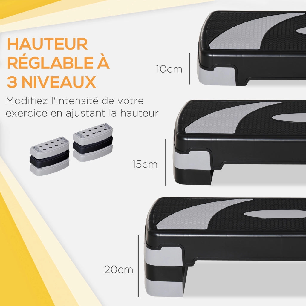 Stepper Fitness A¨¦robic ¨C Minimal ¨C Nero Grigio 80x31x20 cm