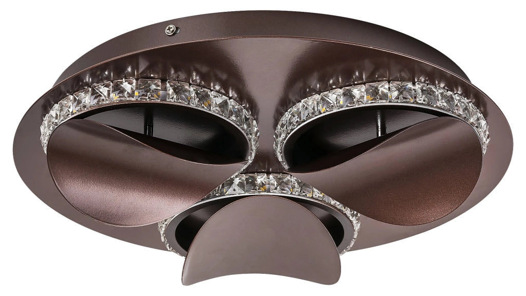 Plafoniera LED con cristalli Rabalux Capriana 38cm 18W bronzo