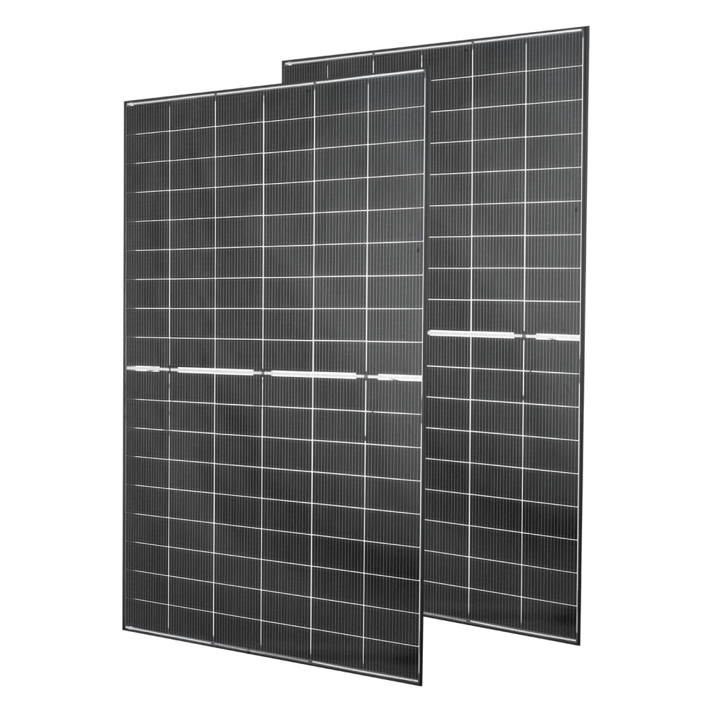 Set 2 Pannelli Solari Bifacciali 400W Modulo Fotovoltaico Monocristallino Tipo N 16BB IP65 MC4 per Camper Barca