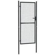 Cancello da Giardino in Rete di Acciaio Zincato 100x200 cm Grigio CFW4084615