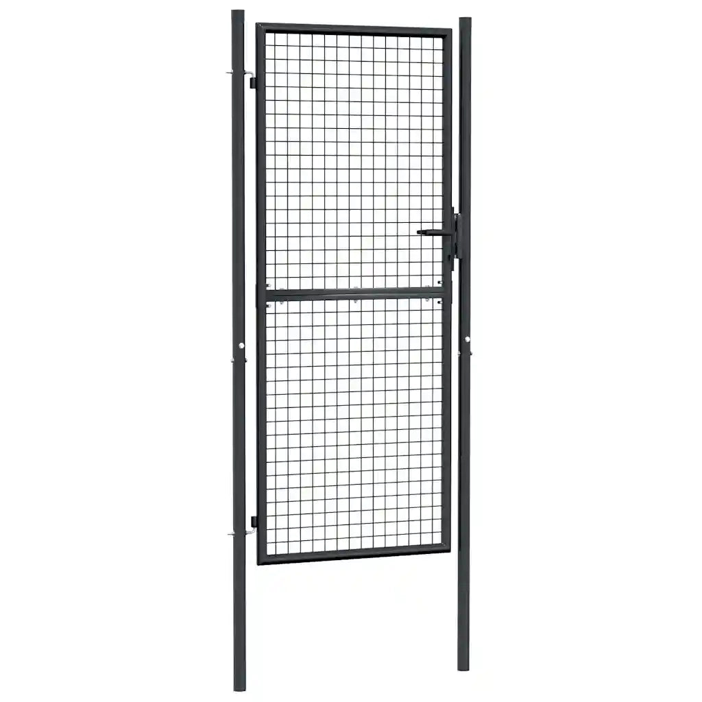 Cancello da Giardino in Rete di Acciaio Zincato 100x200 cm Grigio CFW4084615