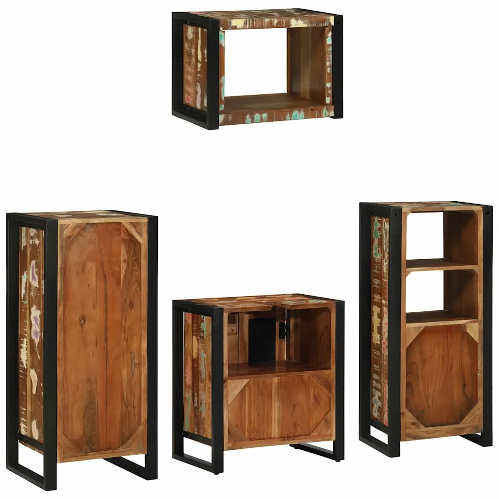 Set di mobili per il bagno 4 pcs Legno Recuperato Massello 3305677