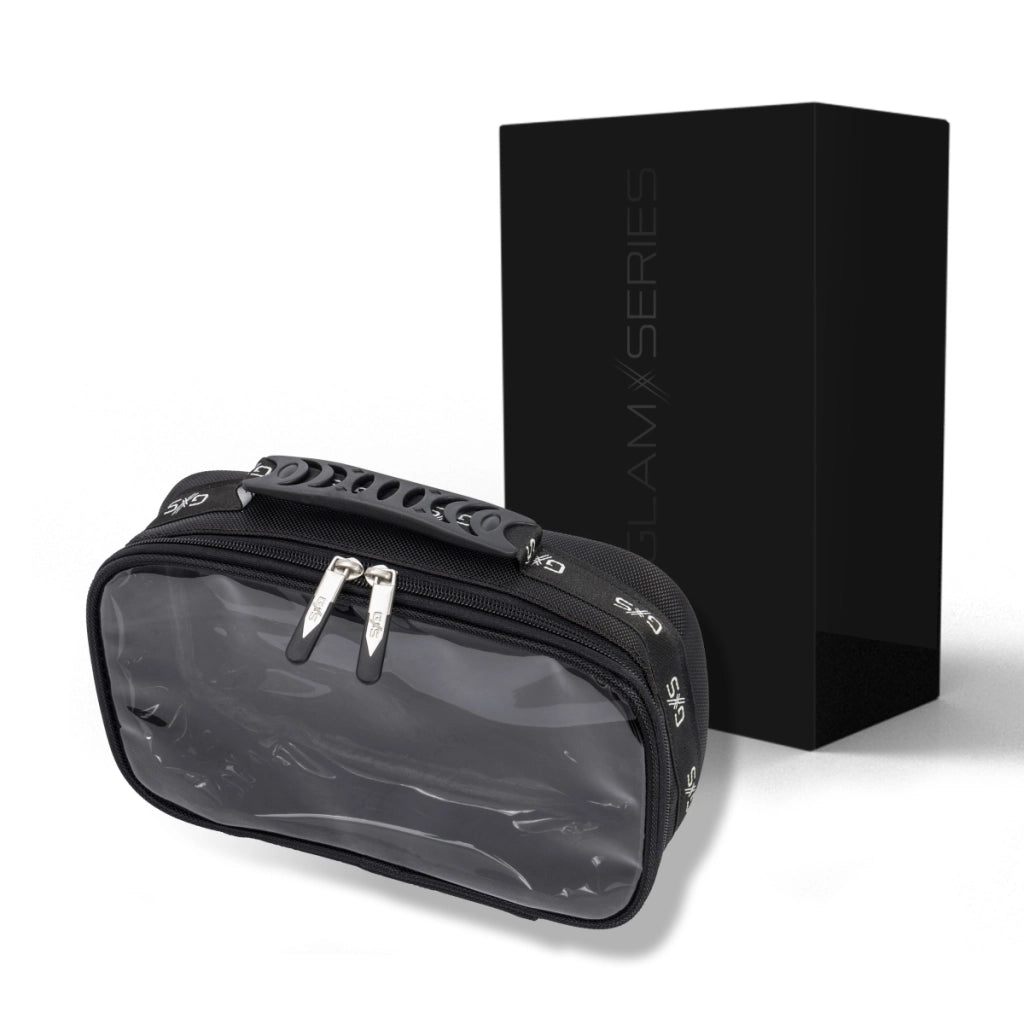 GlamSeries GlamTraveler Trousse da borsa 270 x 165 x 75 mm, beauty case, astuccio per make-up rivestito in PVC con coperchio trasparente