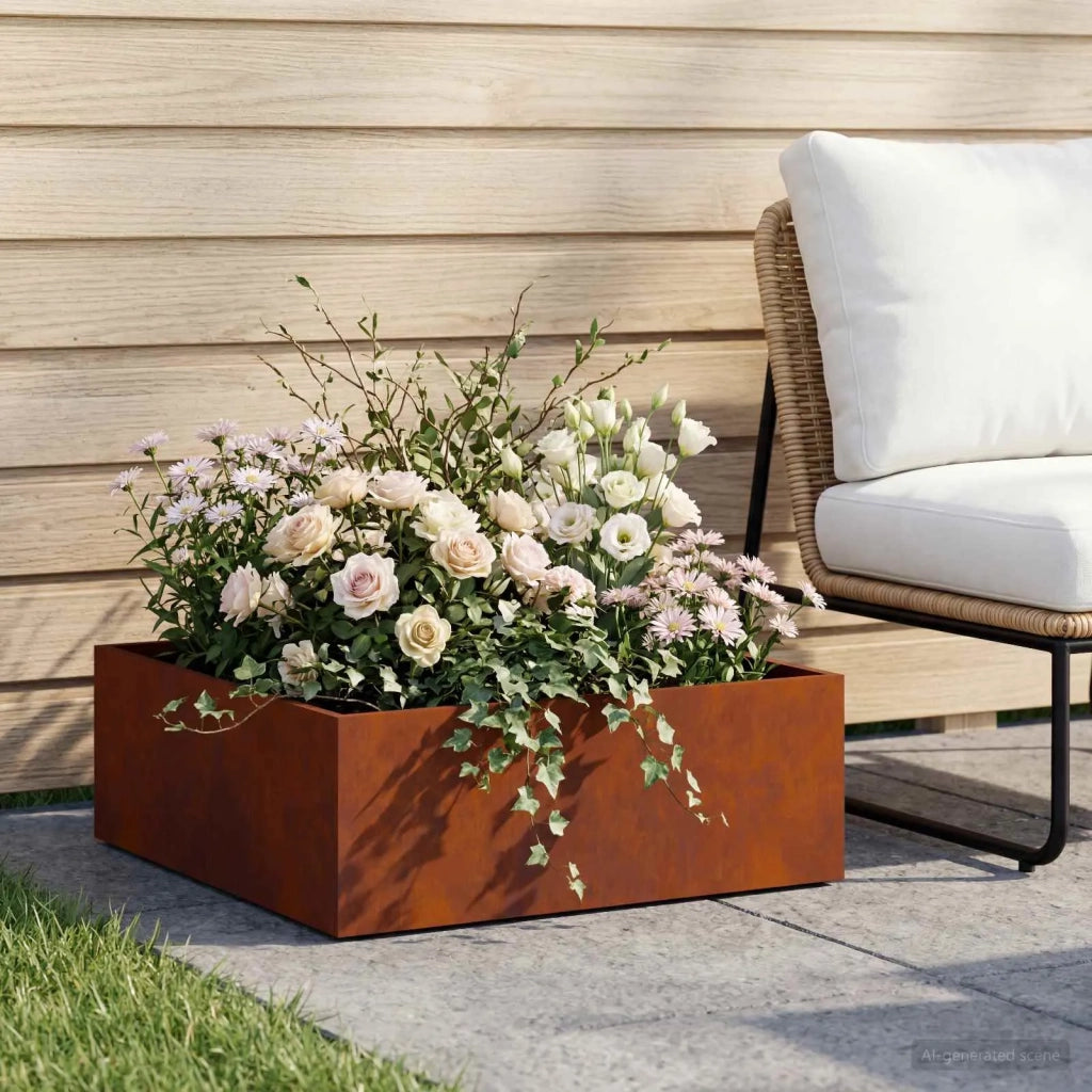 Vaso da giardino Ruggine 40 x 40 x 20 cm Acciaio Corten 8004992