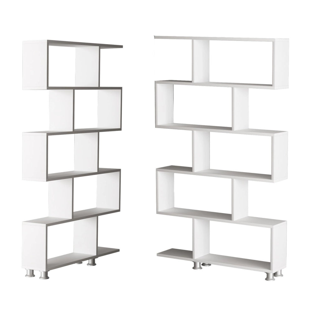 Libreria in legno "Nilüfer" - 90 x 20 x 156 cm - Bianco