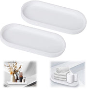 Scheda di Acciaio Inox Ovale - 2 Pezzi - Asciugamani per la Doccia - Antiscivolo - 24,5 x 11 x 2 cm - Materiale Silicone - Sicuro per l'Uso con Cibi