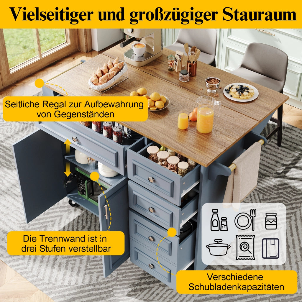 ISOLA DA CUCINA 110x75x92 cm MDF Blu baby
