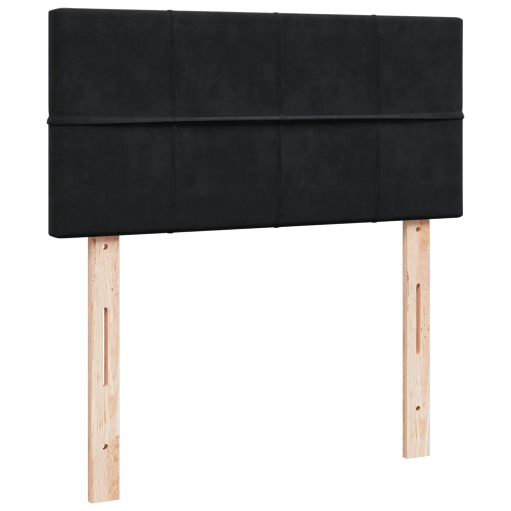 Giroletto a Molle con Materasso-Struttura Letto Nero 90x200 cm in Velluto 355258