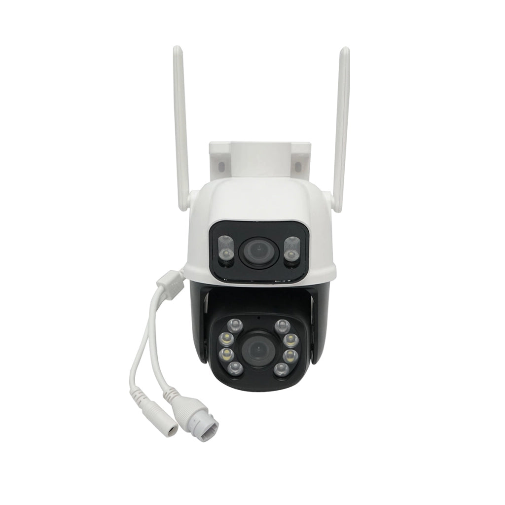 Telecamera di videosorveglianza intelligente P2P, WIFI, esterno 6MP 1080P, doppia lente, sensore di movimento PTZ, ruotabile a 360 gradi, applicazione ICSee