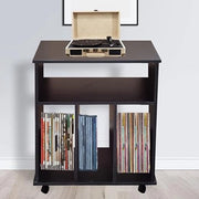 Cassettiera per Dischi – Compartimento per Dischi – Ripiano per Dischi - vinile - Dischi - Sistema di Riposo - 40x60x70 Cm - Moka