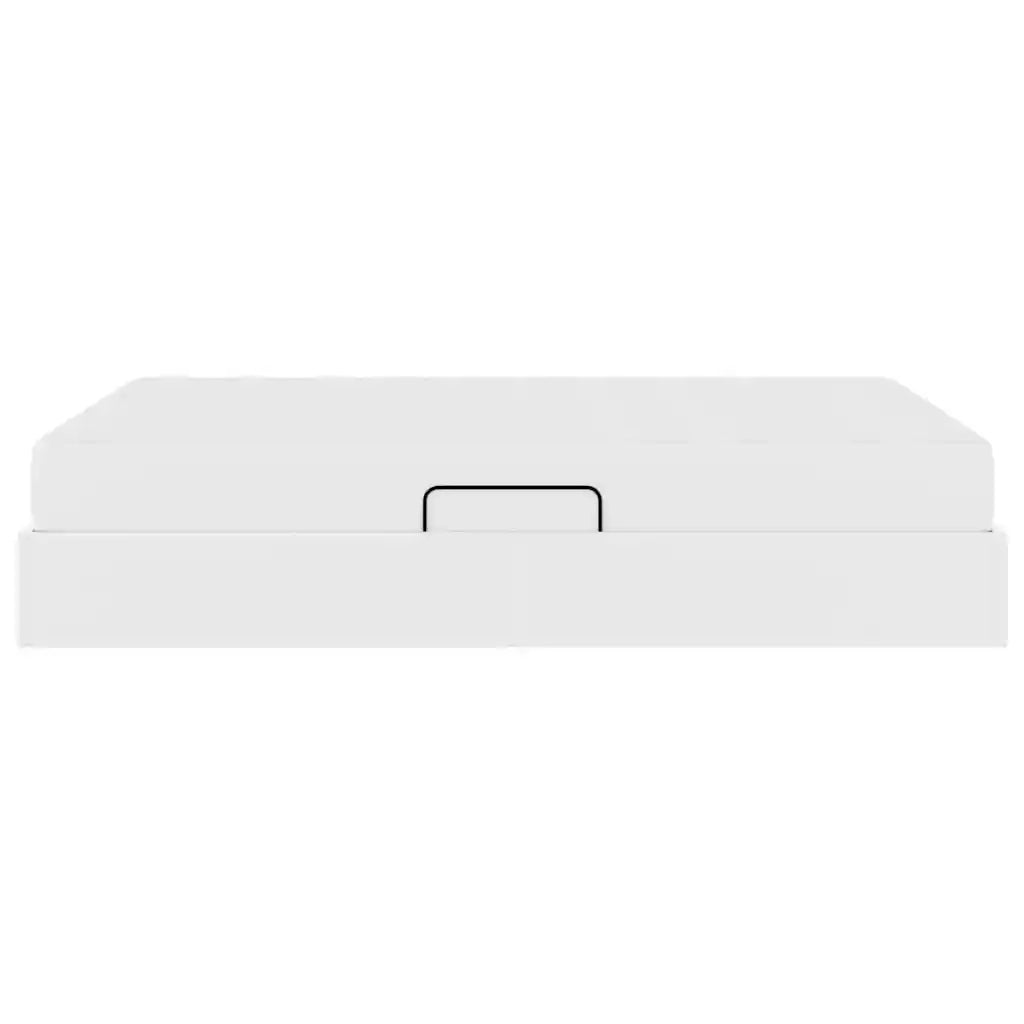 Letto con contenitore e materasso 2 pcs Bianco Pelle 3399613