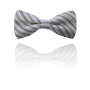 Trade Shop - Papillon Strisce Grigio Chiaro Righe Cravattino Farfallino Cravatta Frack Papion -