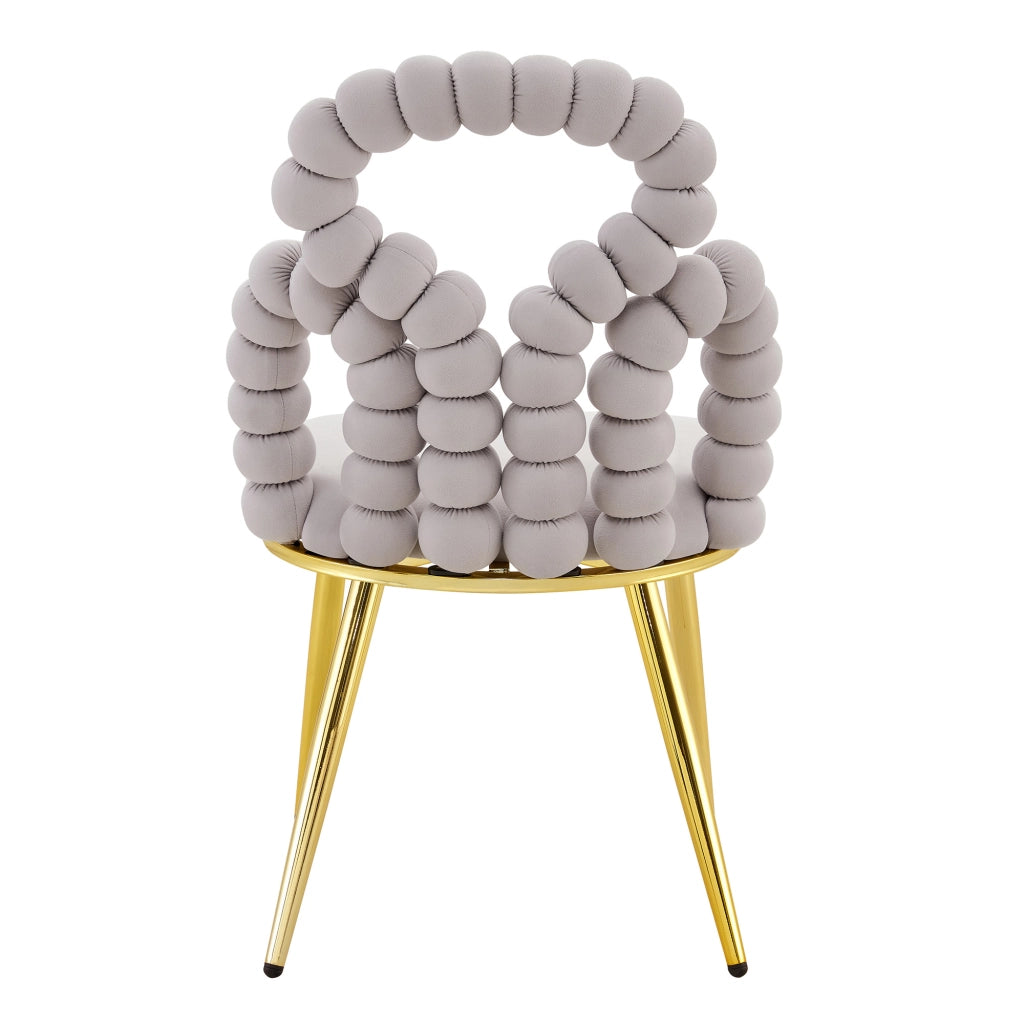 Sedie da Pranzo in Velluto Grigio con Schienale e Gambe in Metallo Dorato ¨C MINIMAL ¨C Set 2 Pezzi