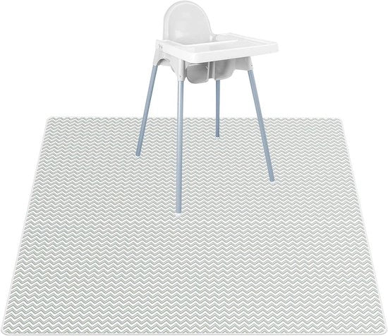 Mat di Splash 132 cm per sotto alta sedia - facile da pulire e lavabile - Mat di scarto impermeabile per seggiolino per bambini - Mat per spillatura per arte e manualità
