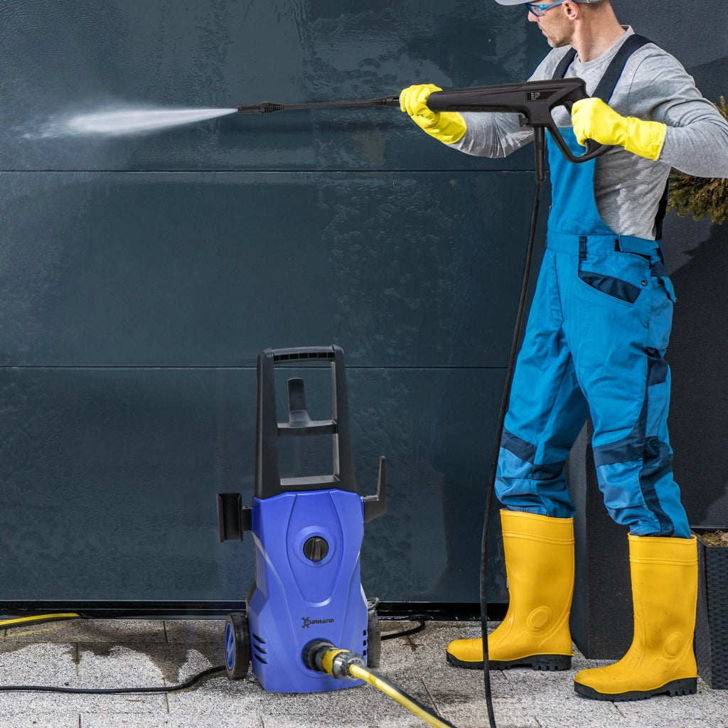 Idropulitrice ad Alta Pressione 1600W 35x28x65 cm con Ugello Regolabile e Kit Pulizia Blu e Nero