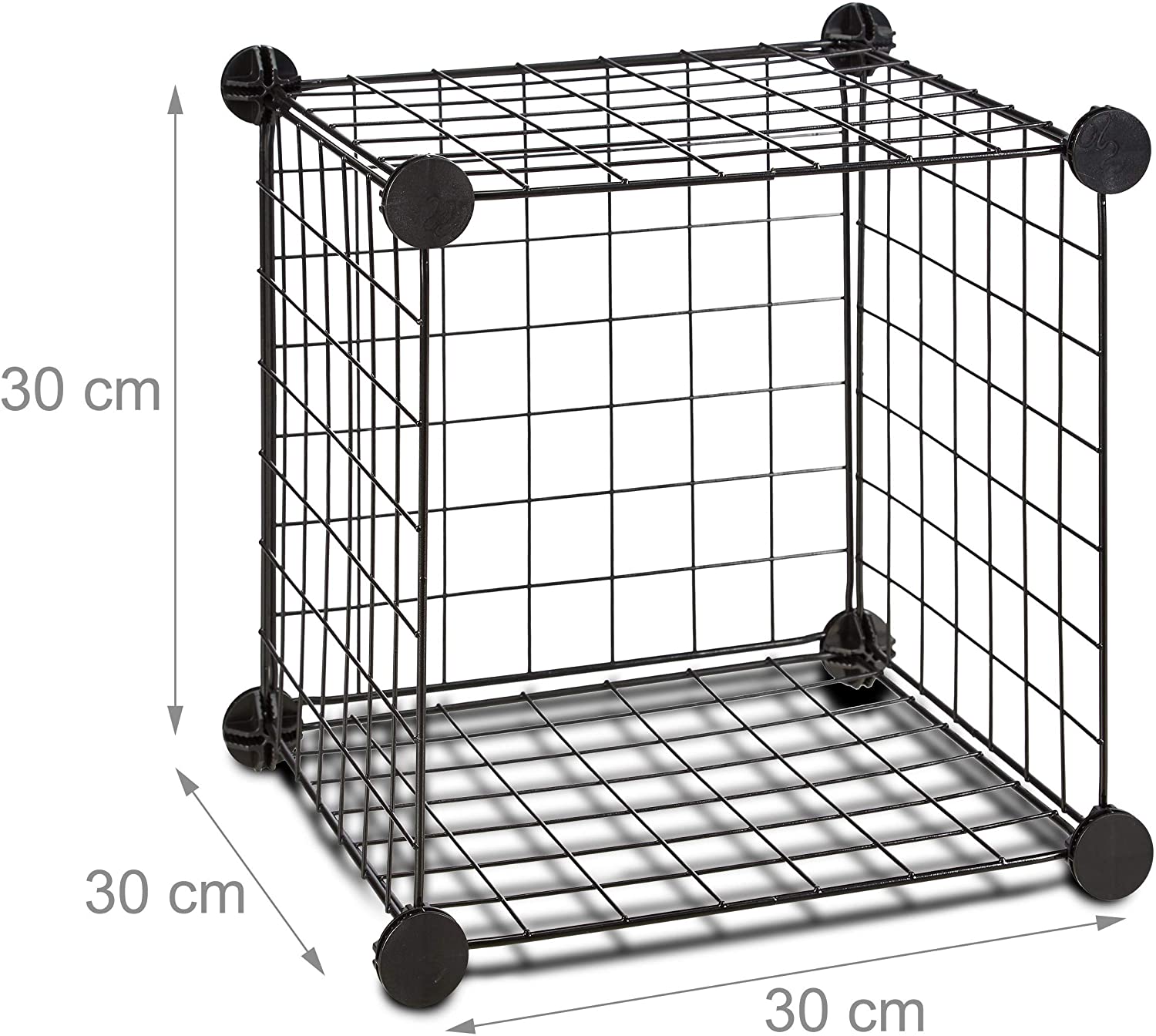 Sistema di scaffali 6 scomparti a griglia 30 x 30 cm nero 13_0002579