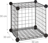 Sistema di scaffali 6 scomparti a griglia 30 x 30 cm nero 13_0002579