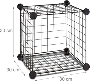 Sistema di scaffali 6 scomparti a griglia 30 x 30 cm nero 13_0002579