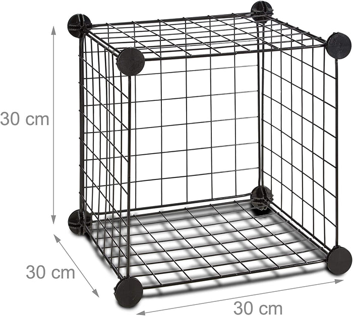 Sistema di scaffali 6 scomparti a griglia 30 x 30 cm nero 13_0002579