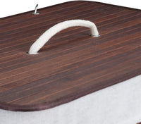 Cesto portabiancheria cesto 2 scomparti con sacco 95 litri brown bambù 13_0001904