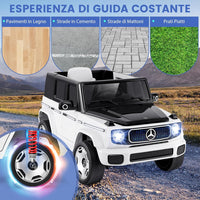Benz Auto Cavalcabile per Bambini, Veicolo Elettrico 4WD con Telecomando Luci Musica e Clacson, Sospensione a Molla, 3-5 KM/H, per 37-96 Mesi (Bianco)