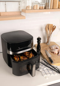 Innoliving Friggitrice ad Aria Digitale 10 Litri INN-892 con 12 Programmi Preimpostati, Touch Screen e Pannello Digitale, Finestra di Controllo e Luce Interna