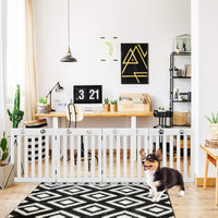 Cancelletto di Sicurezza Pieghevole, Barriera per Animali Domestici, in Legno, 4 Pannelli, 203 x 60 x 1,5 cm (Bianco)