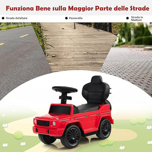 Auto a Spinta per Bambini, Macchina Cavalcabile a Spinta con Tettuccio Regolabile Maniglia per Genitori Paracolpi, Ideale per Bambini 12-36 Mesi (Rosso)