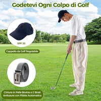 Set Completo da Golf, Tee da Golf, Asciugamano, Cintura da Golf, Cappello da Golf, Attrezzo per Divot, Segnapallina & Borsa Portaoggetti, Scatola Regalo Golf per Uomo e Donna