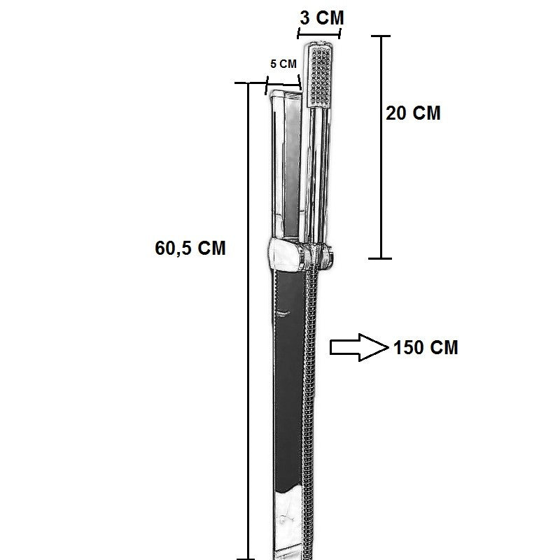 Saliscendi Ad Incollo , No Fori Con  Doccetta E Flessibile