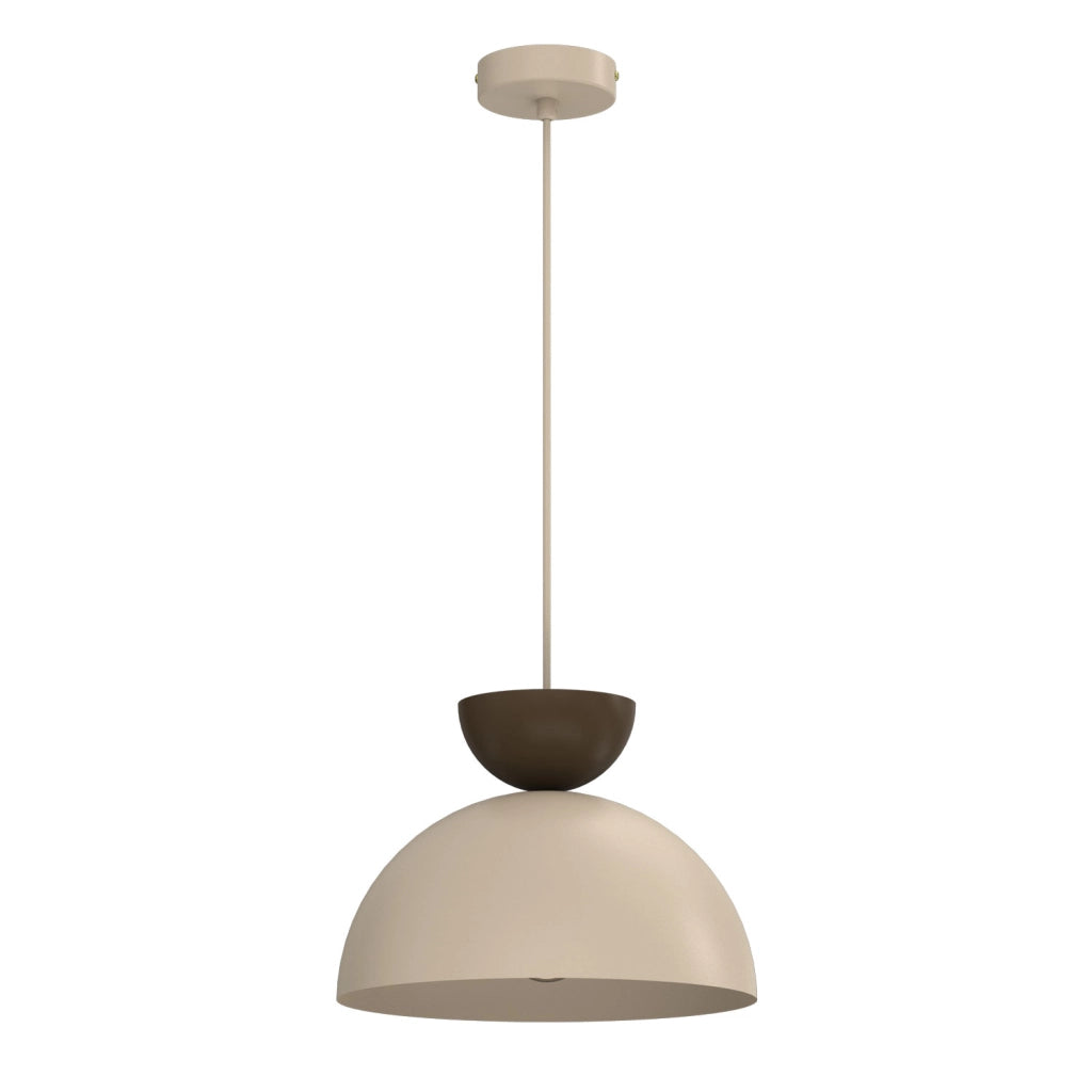 Lampada sospesa Nevis 1xE27 beige/marrone acciaio