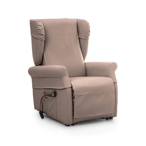 Poltroncina Treia, Poltrona Sfoderabile Made in Italy, 75x84x107h cm Beige