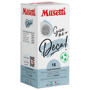 Caffe' Musetti, 18 Cialde Decaffeinate ESE, Miscela Arabica e Robusta, Aroma Vaniglia e Frutta Secca