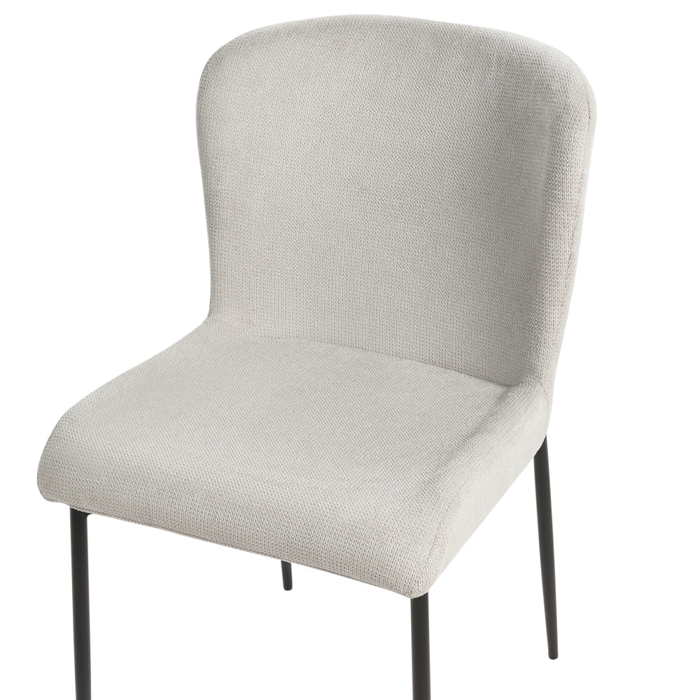 Set di 2 sedie da pranzo in tessuto poliestere con texture a maglia grigio soggiorno e camera da letto
